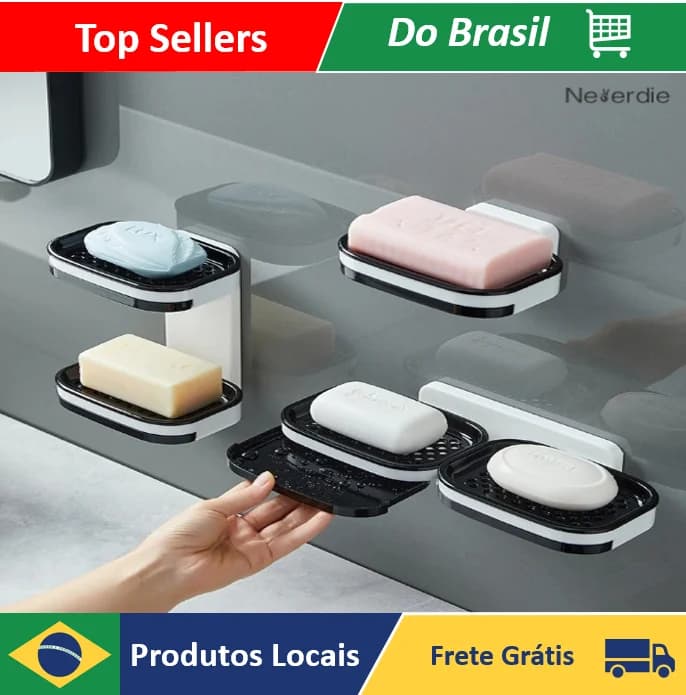 Saboneteira 1/2 Camada Caixa De Sabão Para Banheiro Com Suporte Favourite - Nevedie Store