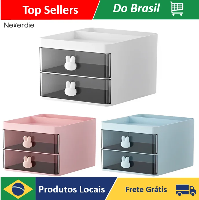 Organizador Mesa Coelho Porta Treco Caneta Gaveta/Maquiagem Escritório Multiuso - Neverdie Store