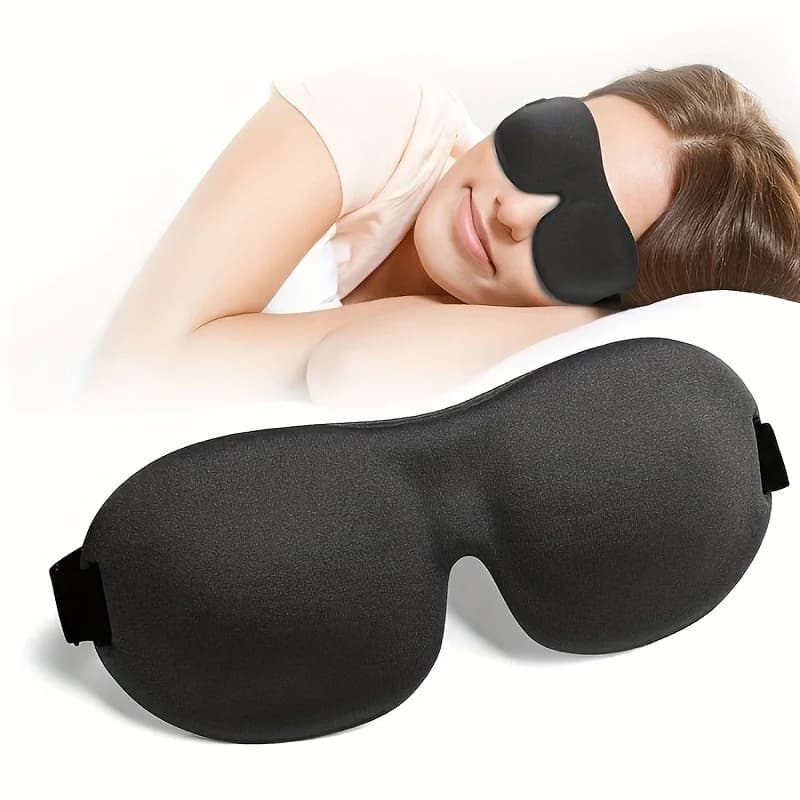 Máscara de sono com contornos 3d 100% máscara de olho com bloqueio de luz ultra-macio material amigável à pele respirável capa de olho para descanso viagem yoga