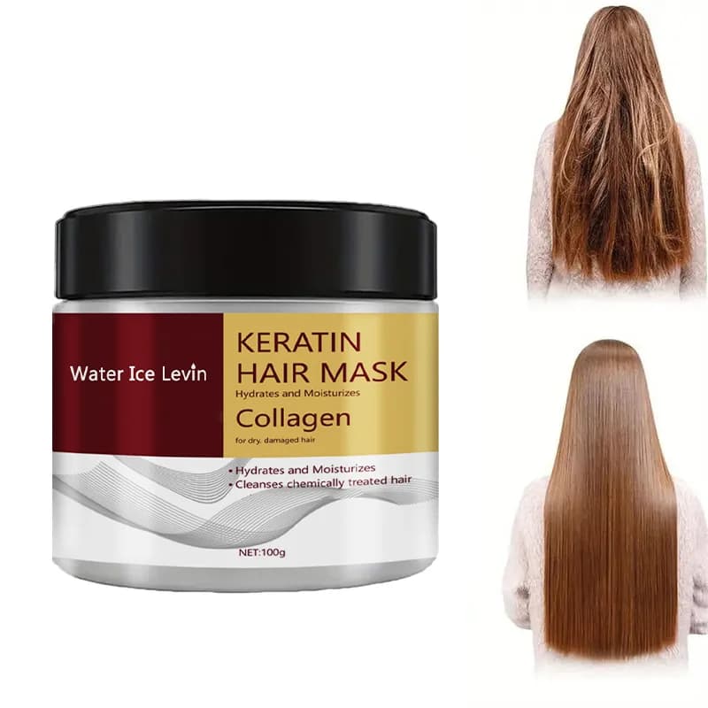 Máscara capilar de queratina de colágeno, controle de óleo duplo, hidratante, condicionador, macio, liso, frizz, reparo danificado, revitaliza, cuidados com os cabelos