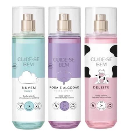 KIT CUIDE-SE BEM: O trio perfeito com Deleite, Nuvem e Rosa e Algodão.