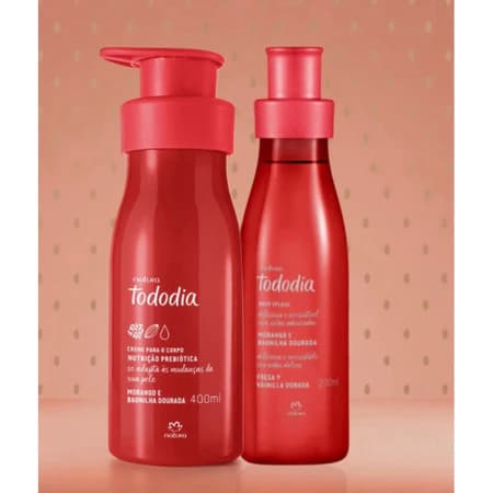 Lançamento Natura 2026 - Kit Tododia Morango e baunilha dourada hidratante 400ml Natura