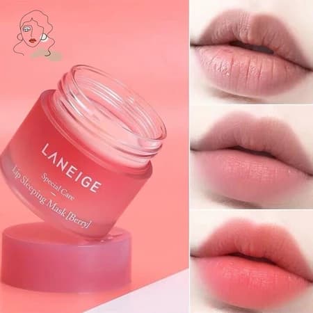 Máscara Para Os Lábios Da Coreia Do Sul De Sono Noturno Manutenção Hidratante Brilho Labial Creme Morango 3g